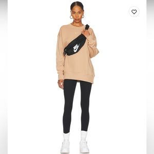 Nike phoenix NSW  fleece crewneck tan beige long sleeve oversized hemp/sail